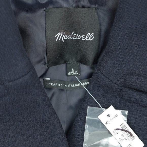 New MADEWELL Size L Oversized-Collar Peacoat in Insuluxe Fabric Navy NT129 - Picture 7 of 7